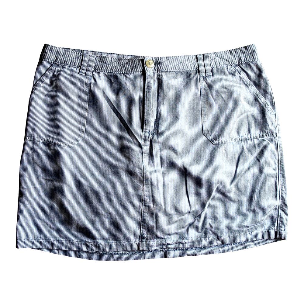Mini Skort XL Riders by Lee Blue White Stripe Denim Beach Preppy Coastal